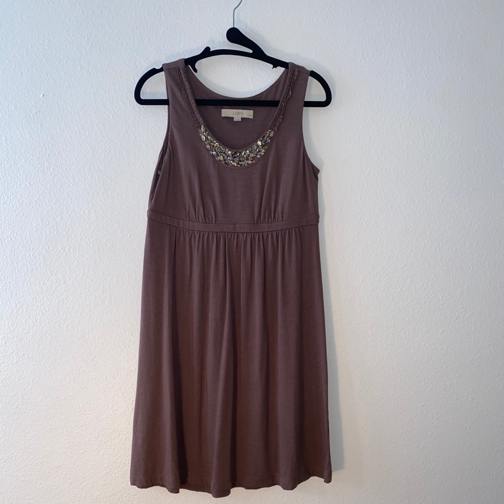 Ann Taylor Loft Purple Cotton Dress